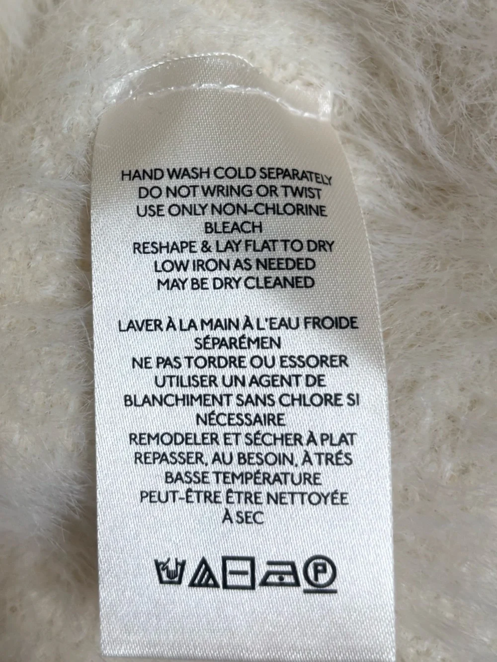 Free People Serendipity White Fuzzy Deep V-Neck Plush Sweater Oversized Size L